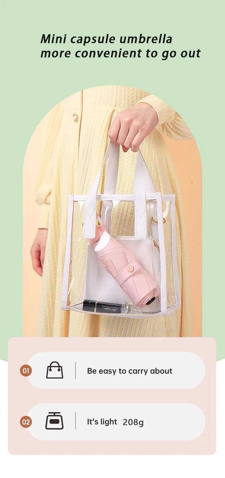 ☔ Compact & Lightweight Automatic Travel Umbrella – Strong, Windproof & Waterproof with Reinforced 6-Rib Design! 🌦️✨