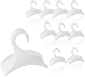 10PCS Widen Purse Hanger Hook for Closet, Acrylic Bag Hanger and Closet Hanger for Storing and Organizing Handbag, Cap, Headphone, Backpack,Bag Rack Holder Space Saver, Plastic, White