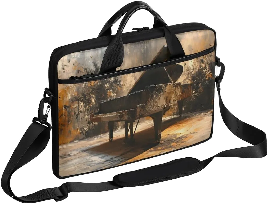 13-15 inch Abstract Piano portable laptop bag Black and White Piano single shoulder laptop bag, suitable for work, travel, and other purposes