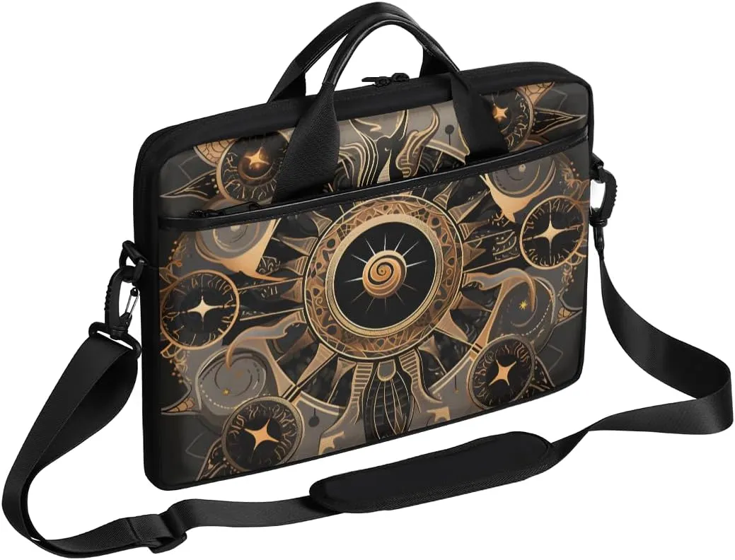 13-15 inch Circle Lasso Pattern portable laptop bag Mechanism Totem single shoulder laptop bag, suitable for work, travel, and other purposes