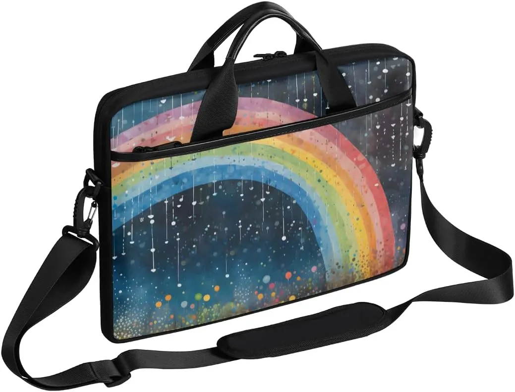 13-15 inch Rainbow Tones portable laptop bag Abstract Arch single shoulder laptop bag, suitable for work, travel, and other purposes