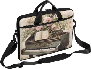 13-15 inch Roses Piano portable laptop bag Music Piano single shoulder laptop bag, suitable for work, travel, and other purposes