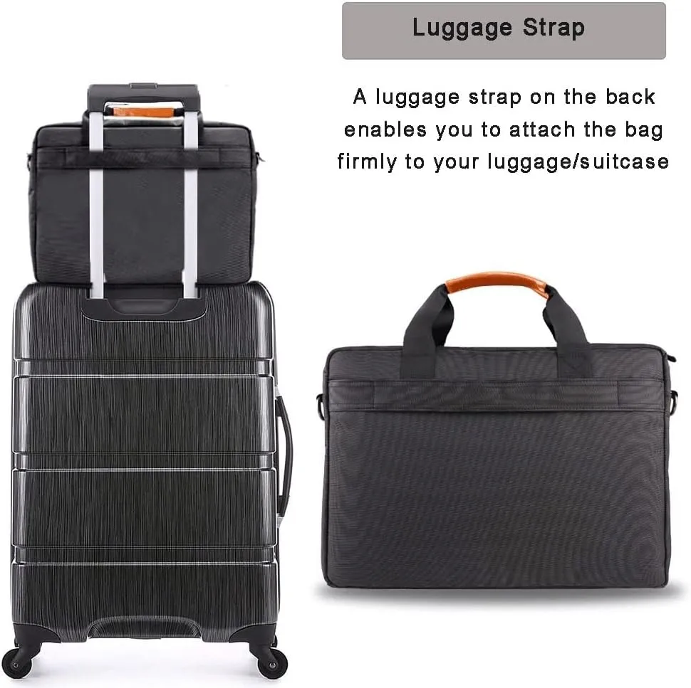 13.3-15.6 Multifuntional Business Computer Laptop Case, Unisex Spacious Laptop Sleeve Shoulder Messenger Bag