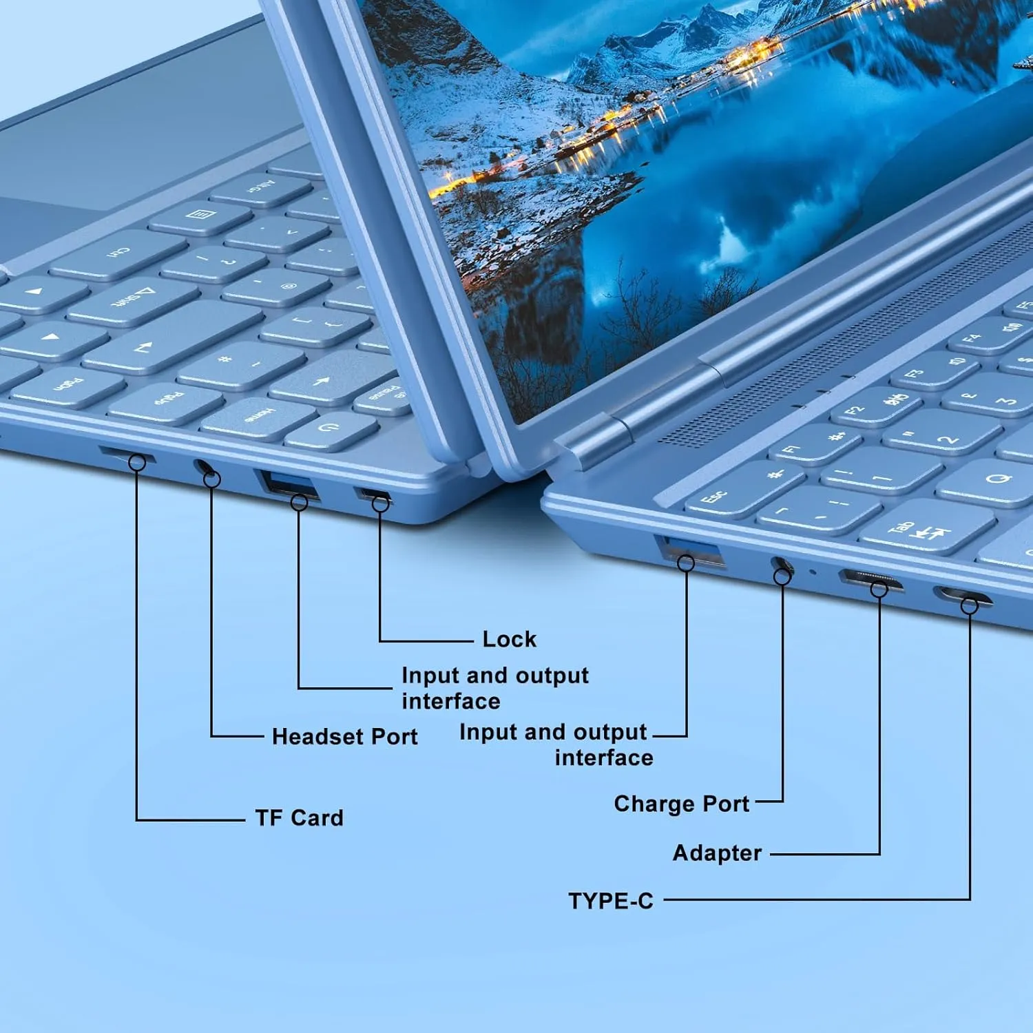 14" Laptop 8GB DDR4 256GB SSD Celeron N5095 (Up to 2.9Ghz) 4-Core with Cooling Fan 1920 * 1200 2K FHD Screen Dual WiFi Support 1TB SSD Expand for Business Study-Blue