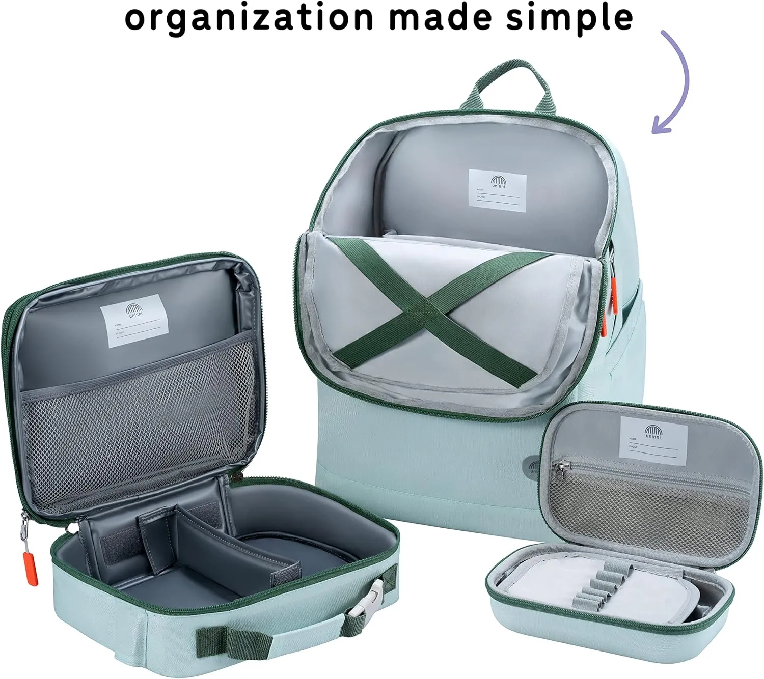 16'' Kids Backpack Set with Insulated Lunch Bag, and Pencil Case