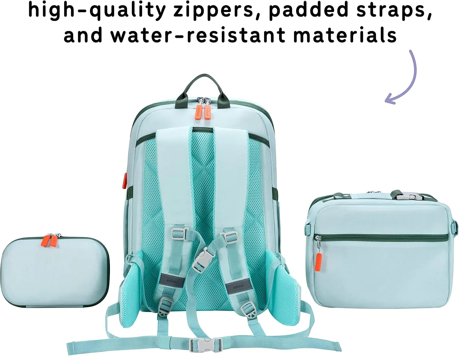 16'' Kids Backpack Set with Insulated Lunch Bag, and Pencil Case