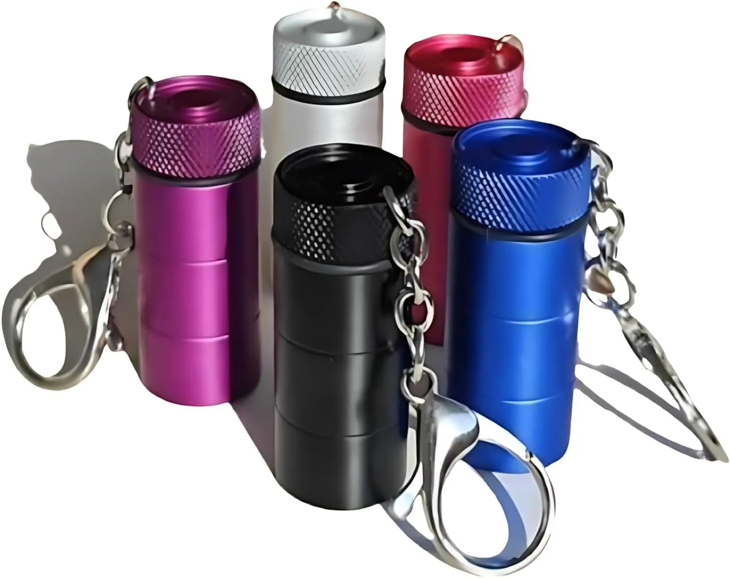 2-Piece Mini Travel Spice Dispenser Set - Sealed Aluminum Containers with Keyring, Salt & Pepper Shakers for Camping & Kitchen (black,white)