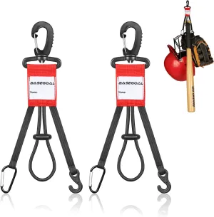 3 in 1 Dugout Organizer, Baseball Softball Bag Hook for Fence, Bat Holder for Dugout Fence, Baseball Dugout Accessories, Water Bottle Hook for Bag (2 Pack)