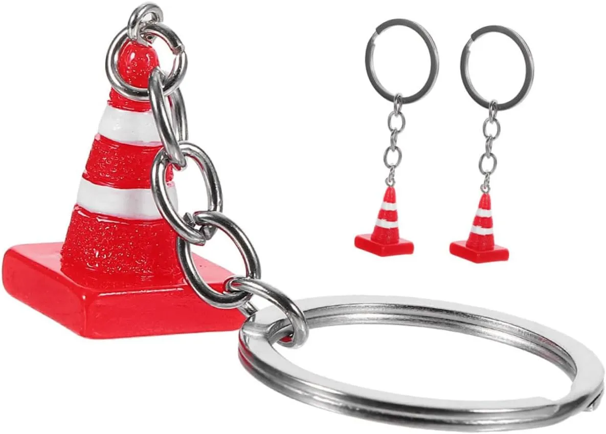 3pcs Mini Traffic Cone Keychain Construction Key Holder for Handbags Purses and Backpacks Stylish Party Favors and Hanging Decorations
