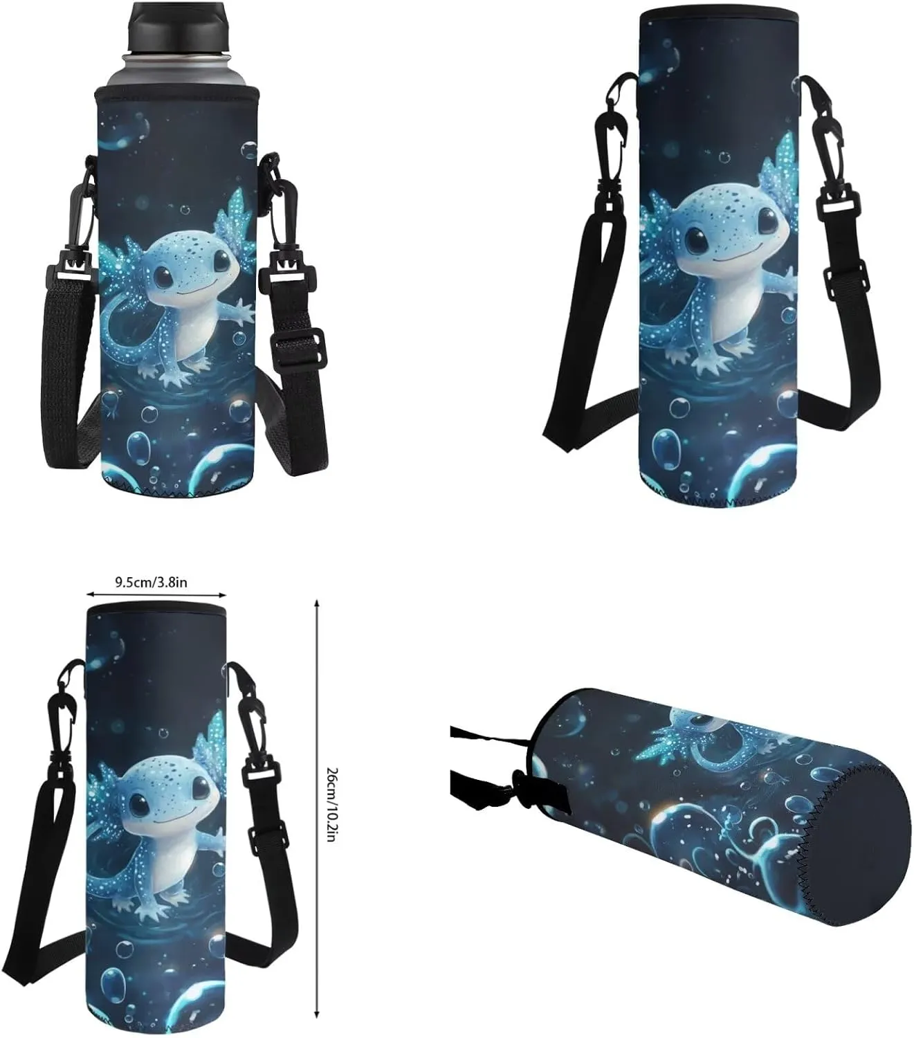 4-in-1 Axolotl Backpack for Girls 8-10 Spacious Elementary School Bag with Lunchbox 3D Print 3rd Grade Book Bag Water Bottle Holder Mochilas Para Niñas
