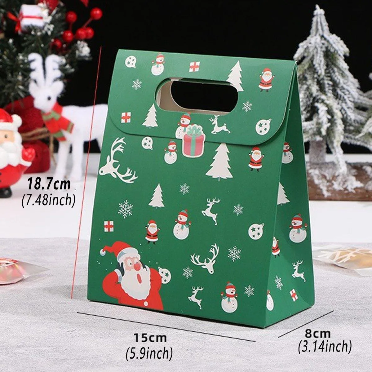 50PCS Christmas Candy Biscuit Packaging Box Gift Bag