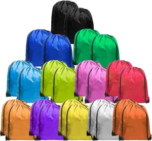 60-pack Drawstring Backpack Lightweight Nylon Draw String Bags in Bulk Gym Cinch Sack Heavy-duty Plain Drawstring Backpack for Sports, Soccer, Track Team, Blessing Bags for Homeless