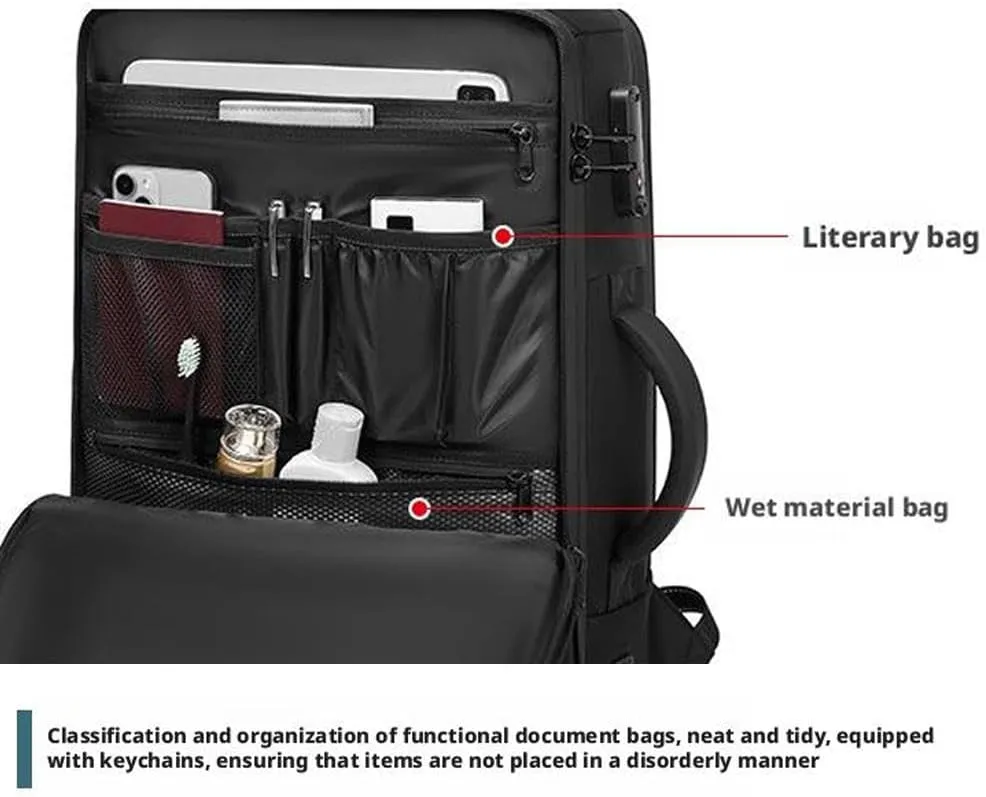 70L Vacuum Backpack Travel with Pump, Charging Port, Expandable Vacuum Seal Compression Backpack with TSA Lock for 19" Laptop, Waterproof Airback Backpacks, Carrry-on Luggage Airline Approved