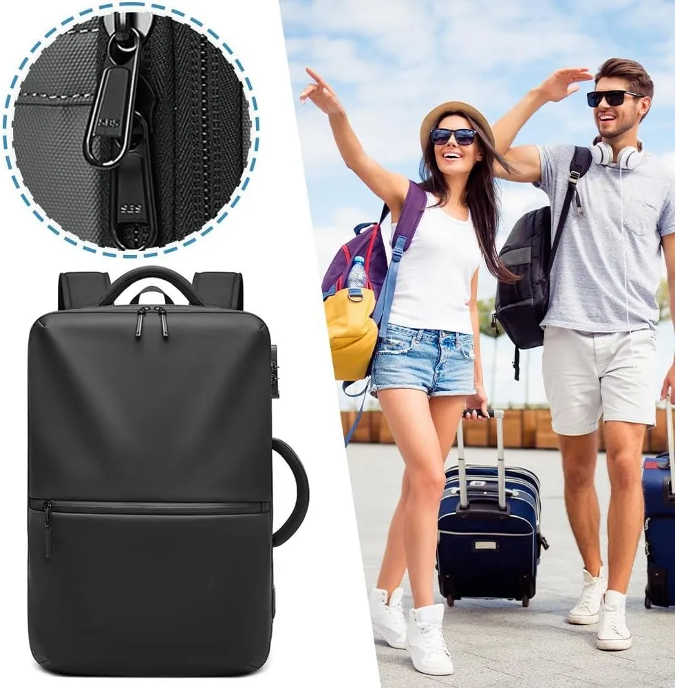 70L Vacuum Backpack Travel with Pump, Charging Port, Expandable Vacuum Seal Compression Backpack with TSA Lock for 19" Laptop, Waterproof Airback Backpacks, Carrry-on Luggage Airline Approved
