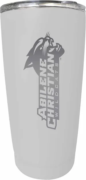 Abilene Christian University Etched 16 oz Stainless Steel Tumbler (White) Officially Licensed Collegiate Product