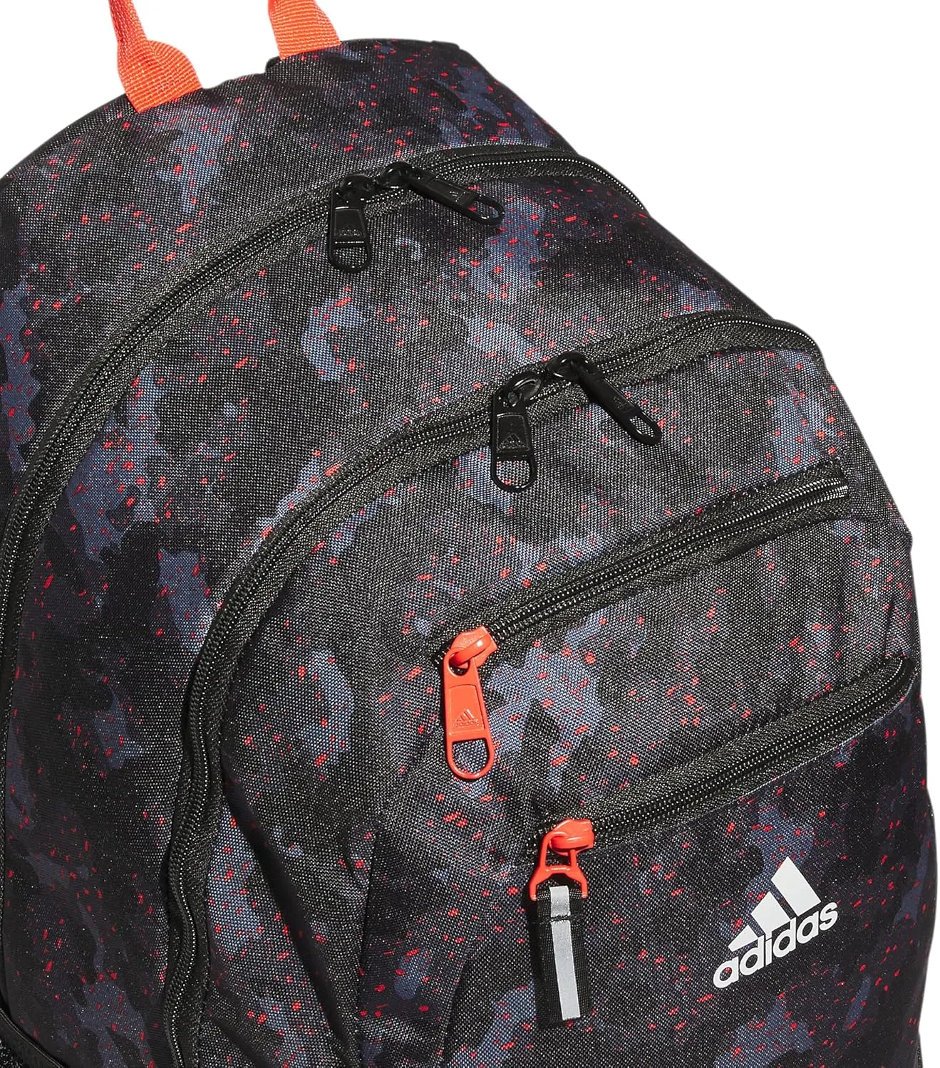 adidas Unisex Foundation Backpack for Laptop, Book Sleeve, Large Durable Athletic Gym Bag, Galaxy Camo Black-Bright Red/Black/Bright Red, One Size