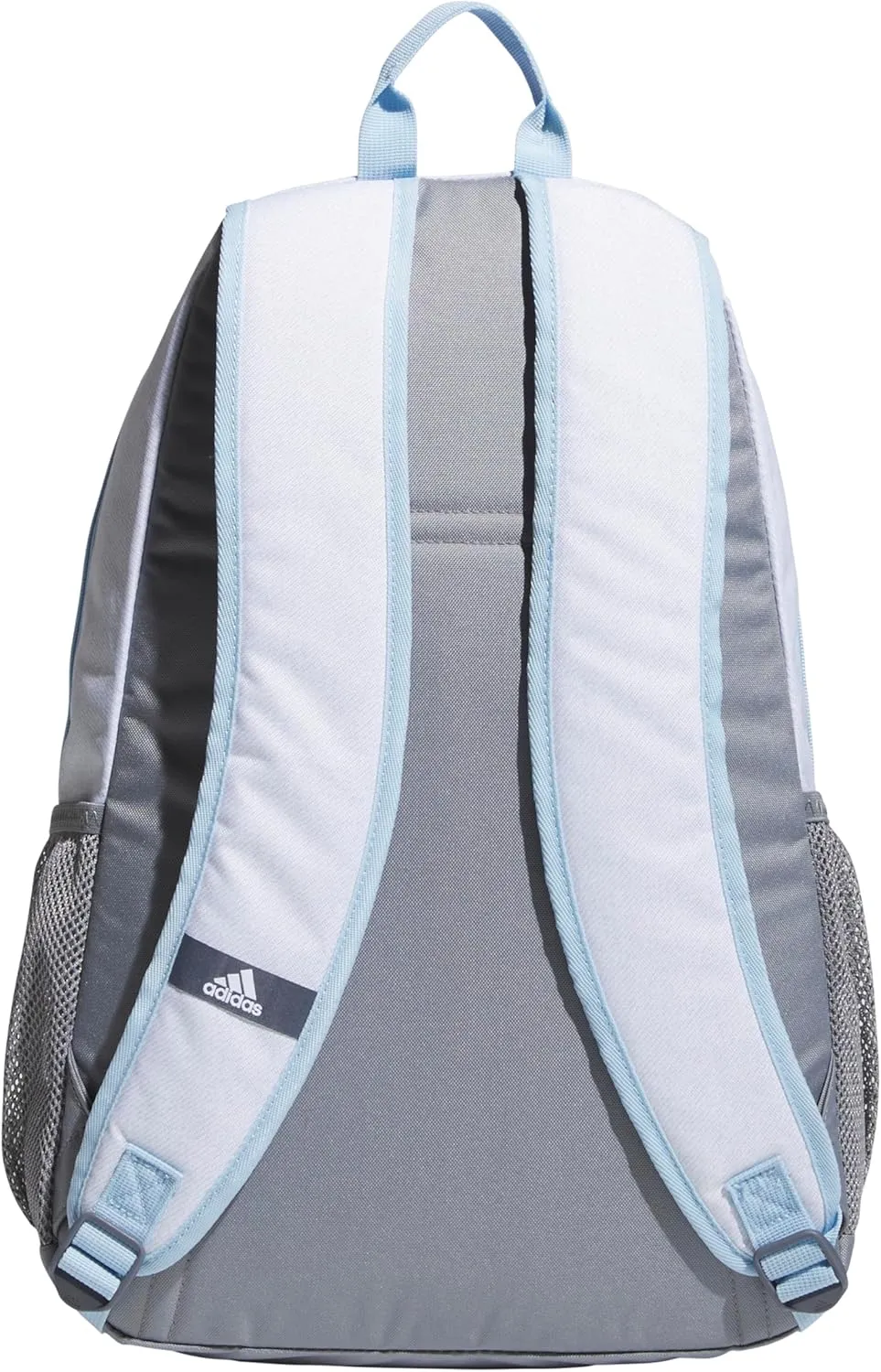 adidas Unisex Foundation Backpack for Laptop, Book Sleeve, Large Durable Athletic Gym Bag, Twill White/Pink Spark/Grey, One Size