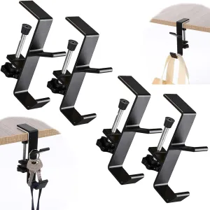 Adjustable Heavy Duty Bag Hook for Table, Desk & Shelf - Clamp-On Purse Hanger Organizer with No Drilling, Perfect for Hanging Purses, Handbags, Backpacks & Accessories