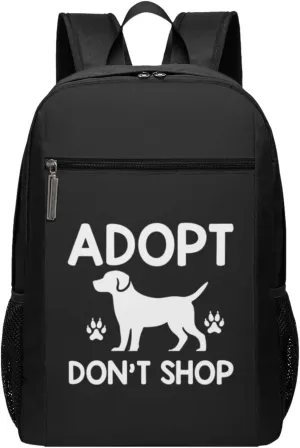 Adopt Don't Shop Travel Laptop Backpack, Business Anti Theft Slim Sturdy Laptops Backpacks, College Computer Bag Gift for Men & Women Fits 17 Inch Notebook,Black