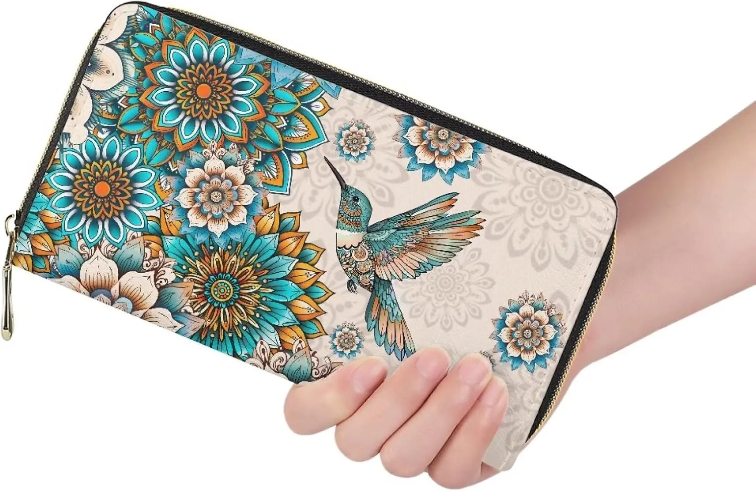 AFPANQZ Long Wallet for Women Slim Purse PU Leather Clutch Zip Around Cards Phone Holder