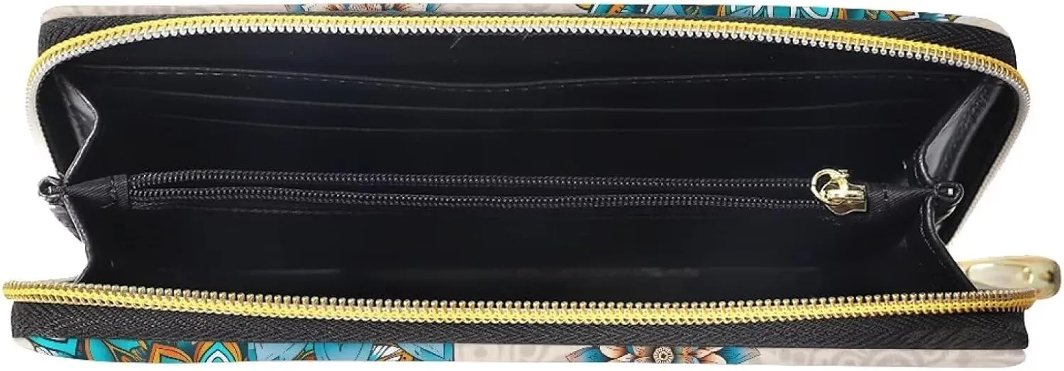 AFPANQZ Long Wallet for Women Slim Purse PU Leather Clutch Zip Around Cards Phone Holder