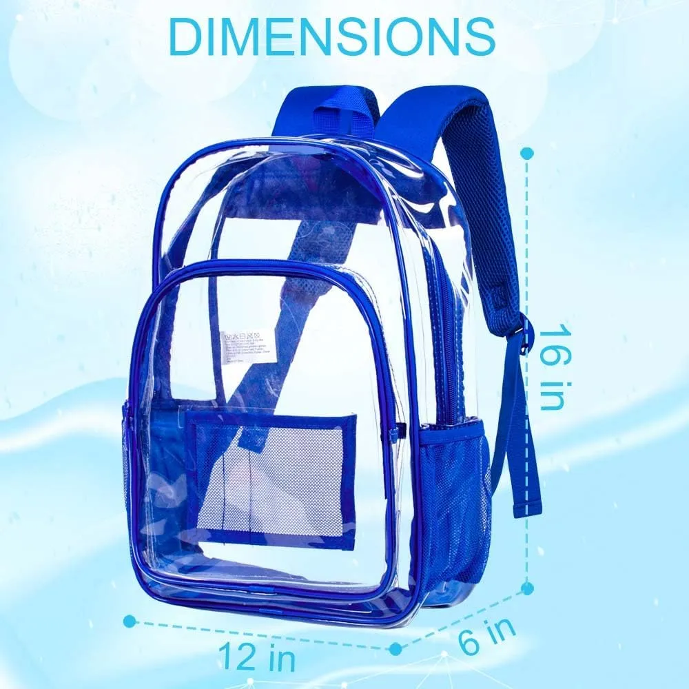 AGSDON Clear Backpack, Heavy Duty Transparent Bookbag, See Through PVC Backpacks for Women Men