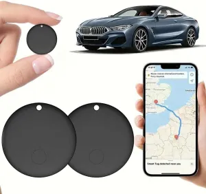 Air Tags-2 Pack Mini GPS Tracker for Vehicles, Hidden Tracking Device, Car Tracker No Subscription Work with Find My(iOS Only), Vehicle Tracker with Audio for Kids, Dogs, Key, Luggage, Bag (2)