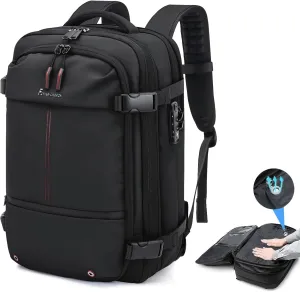 Airback Backpack,60L Expandable Vacuum Backpack Travel with TSA Lock,17.3 inch Laptop Backpacks Vacpack Backpacks with Vacuum(Black,Without Air Pump)