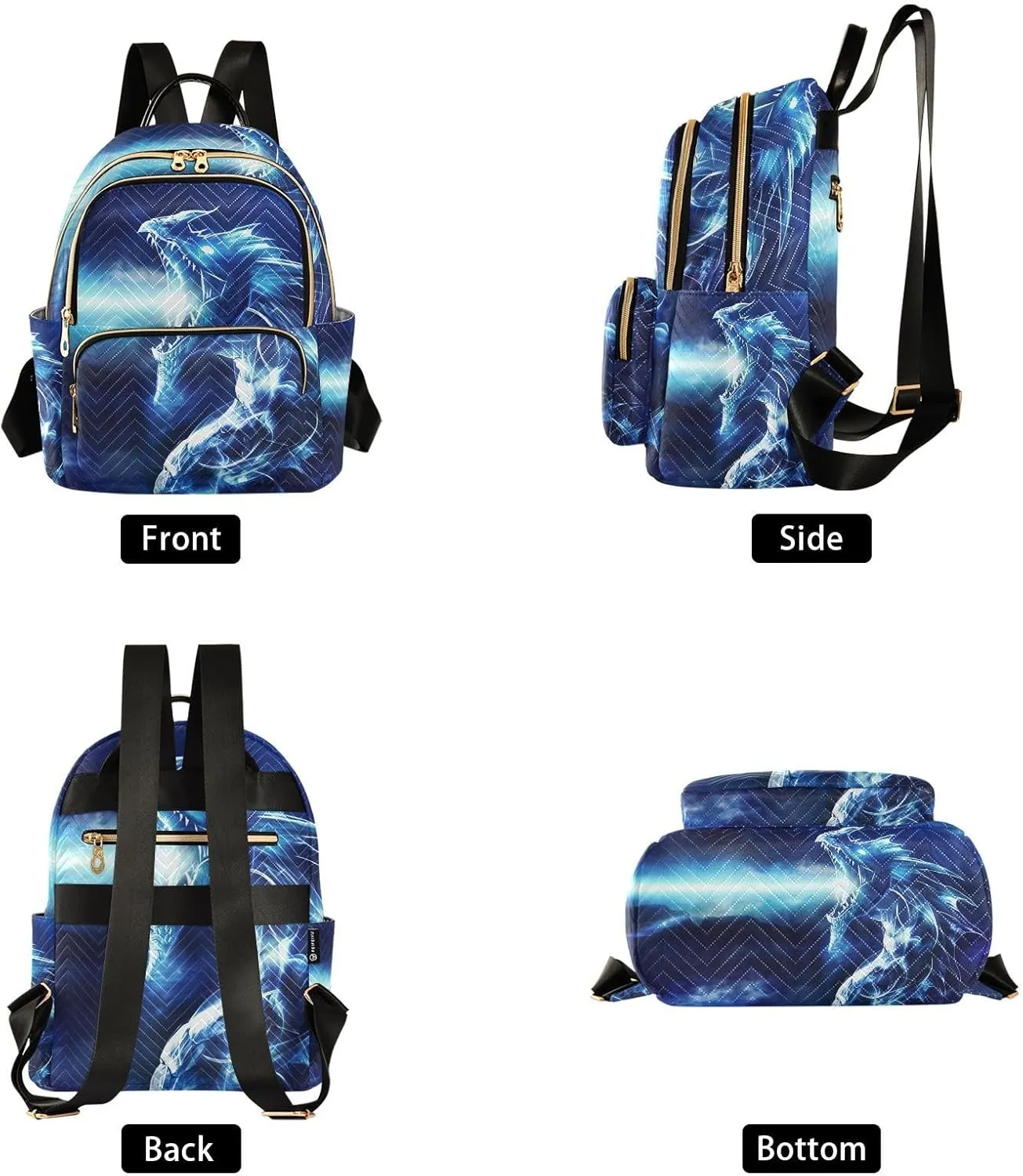 ALAZA Amine Dragon Firing Mini Backpack Purse for Women Travel Bag Fashion Daypack Back Pack Shoulder Bag