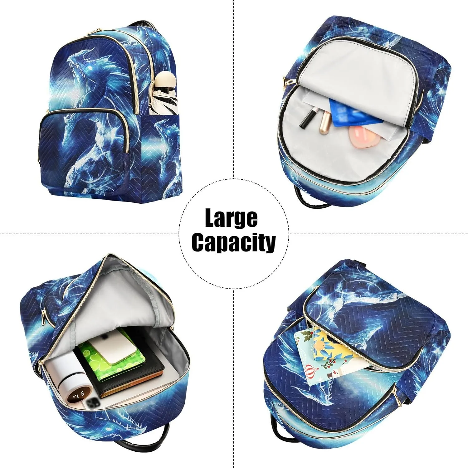 ALAZA Amine Dragon Firing Mini Backpack Purse for Women Travel Bag Fashion Daypack Back Pack Shoulder Bag