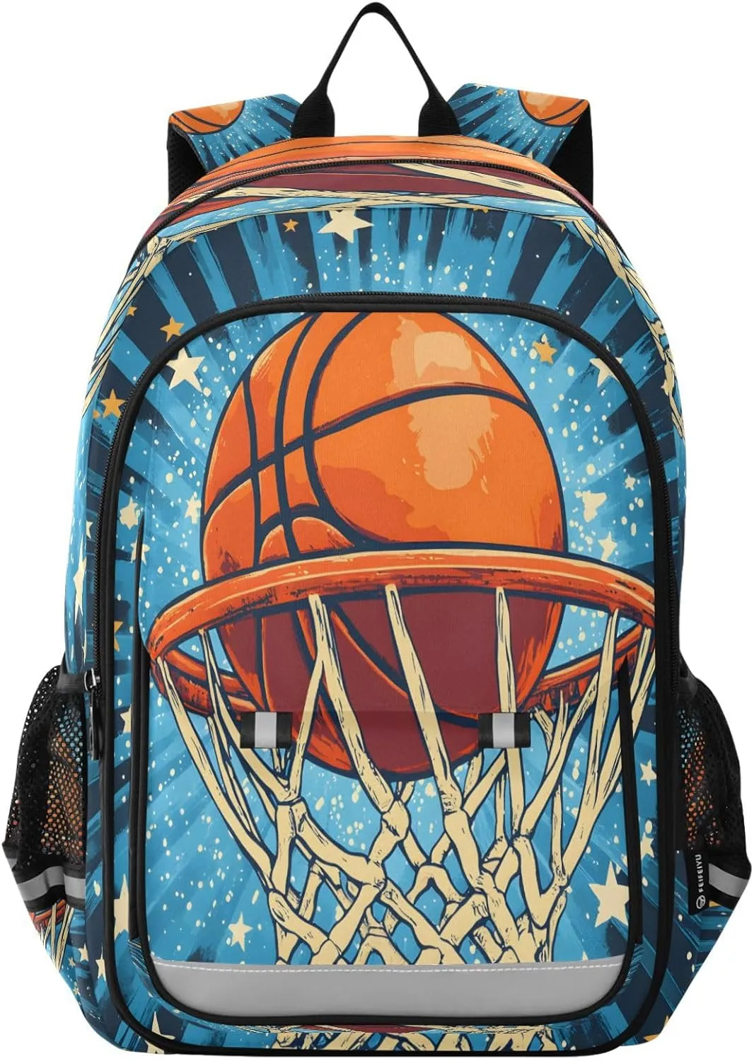 ALAZA Basketball Hoop Star School Backpacks Travel Laptop Bag Kids Bookbag for Girls Boys Teens Women Men