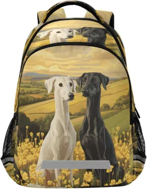 ALAZA Black Greyhound Backpacks Travel Laptop Daypack School Book Bag for Men Women Teens Kids
