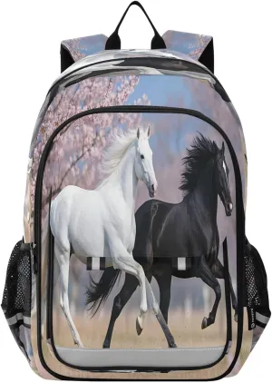 ALAZA Black White Horse School Backpacks Travel Laptop Bag Kids Bookbag for Girls Boys Teens Women Men150