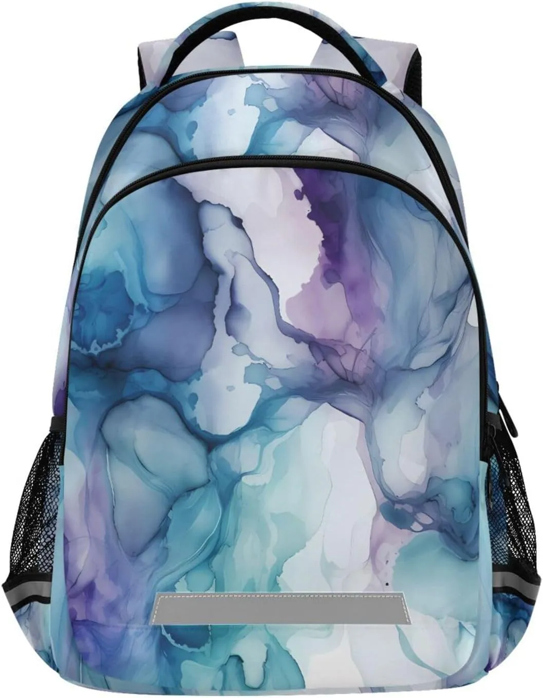 ALAZA Blue Marble Gold Fluid Backpack Girls Kids Backpacks Boys School Bookbag 3rd 4th 5th Grade Casual Daypack Laptop Shoulder Bag
