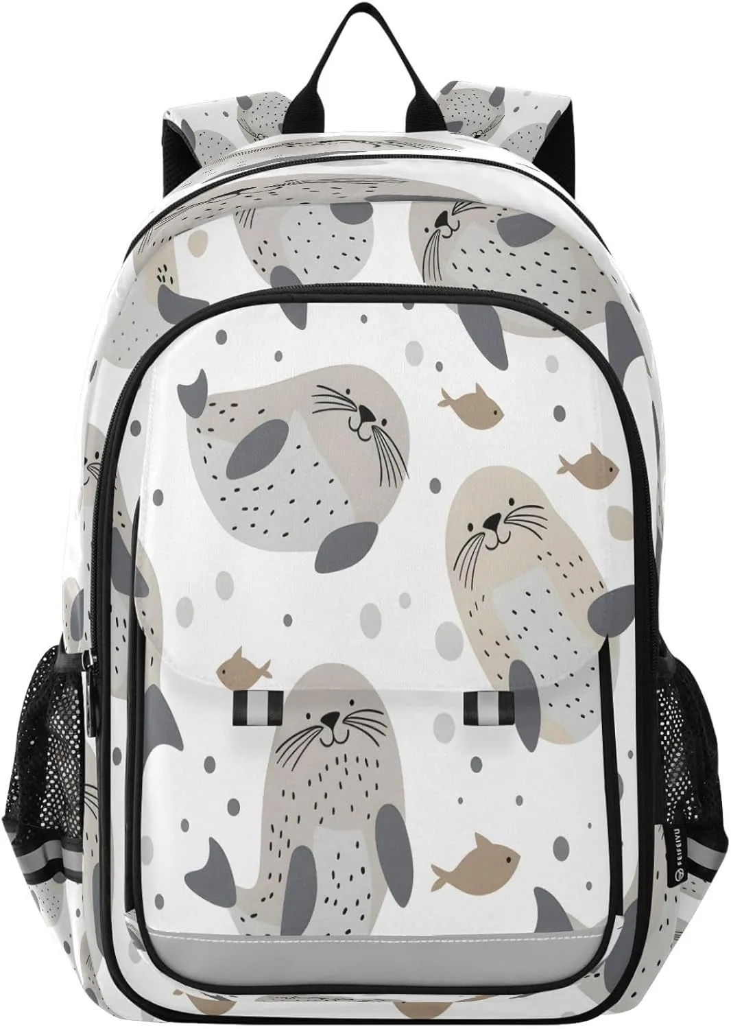 ALAZA Childish Cute Seals School Backpacks Travel Laptop Bag Kids Bookbag for Girls Boys Teens Women Men