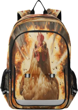 ALAZA Cock Explosion Behind School Backpacks Travel Laptop Bag Kids Bookbag for Girls Boys Teens Women Men