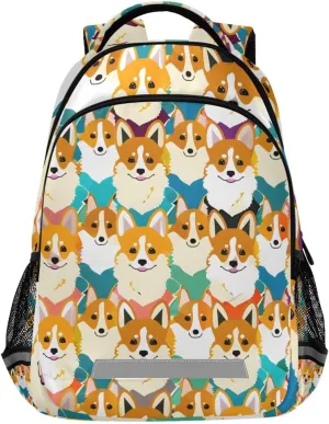 ALAZA Corgi Dog Backpack Girls Kids Backpacks Boys School Bookbag 3rd 4th 5th Grade Casual Daypack Laptop Shoulder Bag with Chest Strap