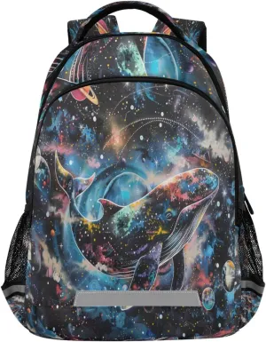 ALAZA Cosmic Whale in Space with Planet Dust and Universe Add Sacred Dots Backpacks Travel Laptop Daypack School Book Bag for Men Women Teens Kids