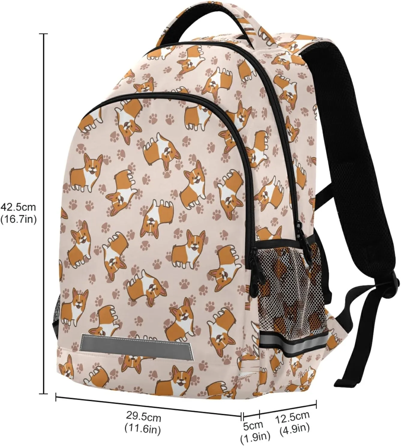 ALAZA Cute Corgi Dogs Backpacks Travel Laptop Daypack School Book Bag for Men Women Teens Kids