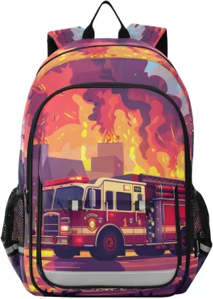ALAZA Fire Department Laptop Backpack Purse for Women BookBags 17 inch School Bags Men Boys Girls Travel Casual Daypack