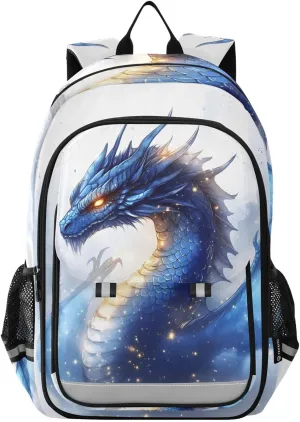 ALAZA Galaxy Dragon Blue Laptop Backpack Purse for Women BookBags 17 inch School Bags Men Boys Girls Travel Casual Daypack