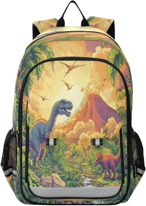 ALAZA Jurassic Dinosaur School Backpacks Travel Laptop Bag Kids Bookbag for Girls Boys Teens Women Men