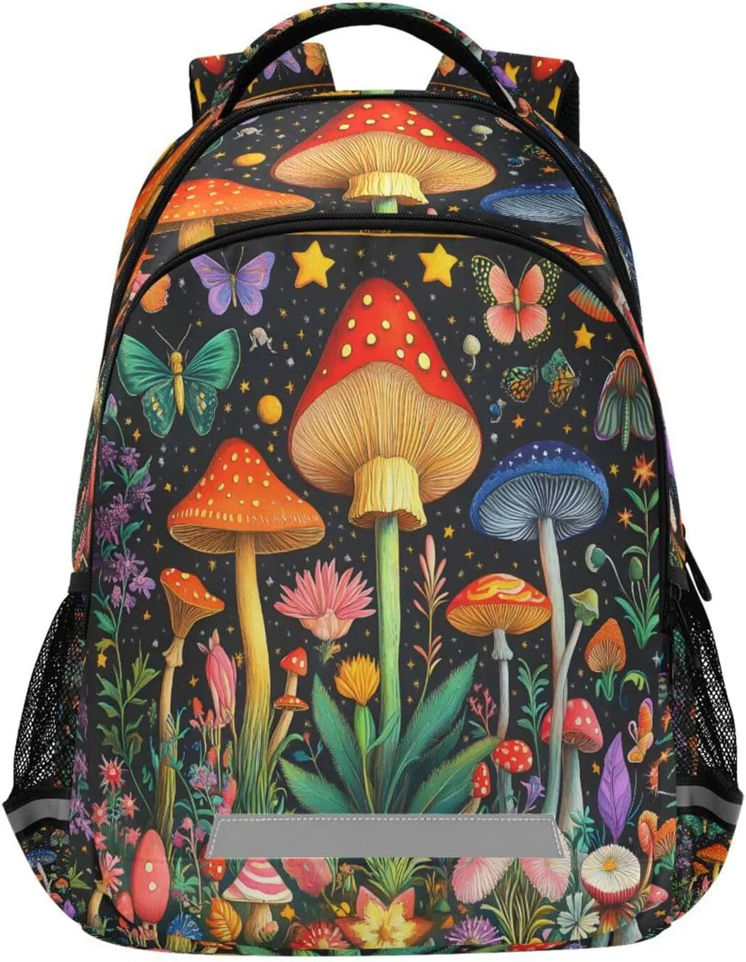 ALAZA Mushroom Butterfly Forest Backpacks for Girls Boys Kids Travel Laptop Daypack School Book Bag for Teens