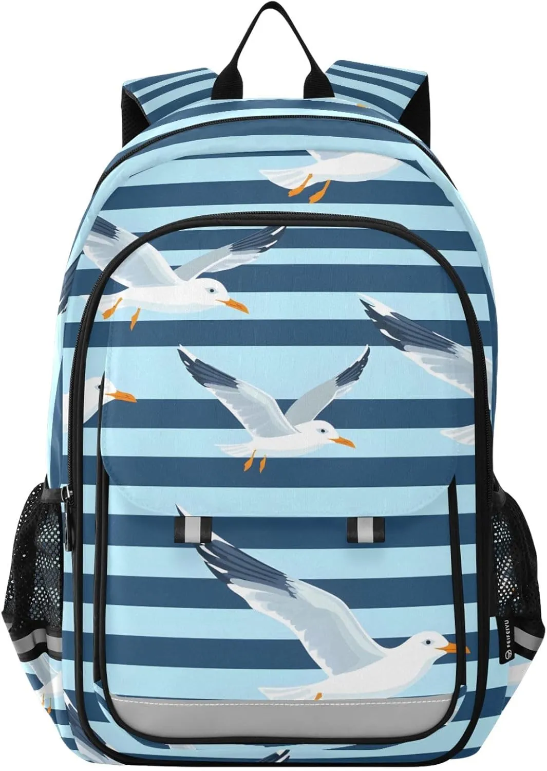ALAZA Nautical Seagull Bird Ocean Coastal Laptop Backpack Purse for Women Men School Bag 17 Inch Bookbag Student Boys Girls Travel Casual Daypack