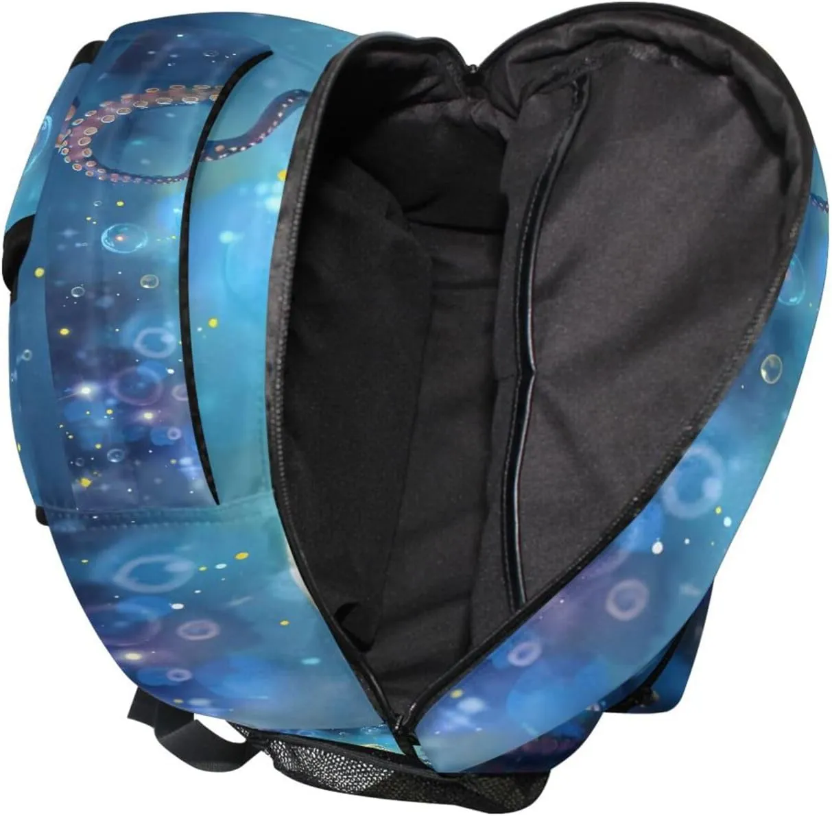 ALAZA Octopus Blue Backpacks for Boys Elementary School Bag Kids Bookbag Personalized Travel Daypack Nautical Ocean Coastal Rucksack 16in Laptop Back Pack