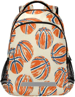 ALAZA Orangebluestrokebasketball Pattern Backpacks Travel Laptop Daypack School Book Bag for Men Women Teens Kids