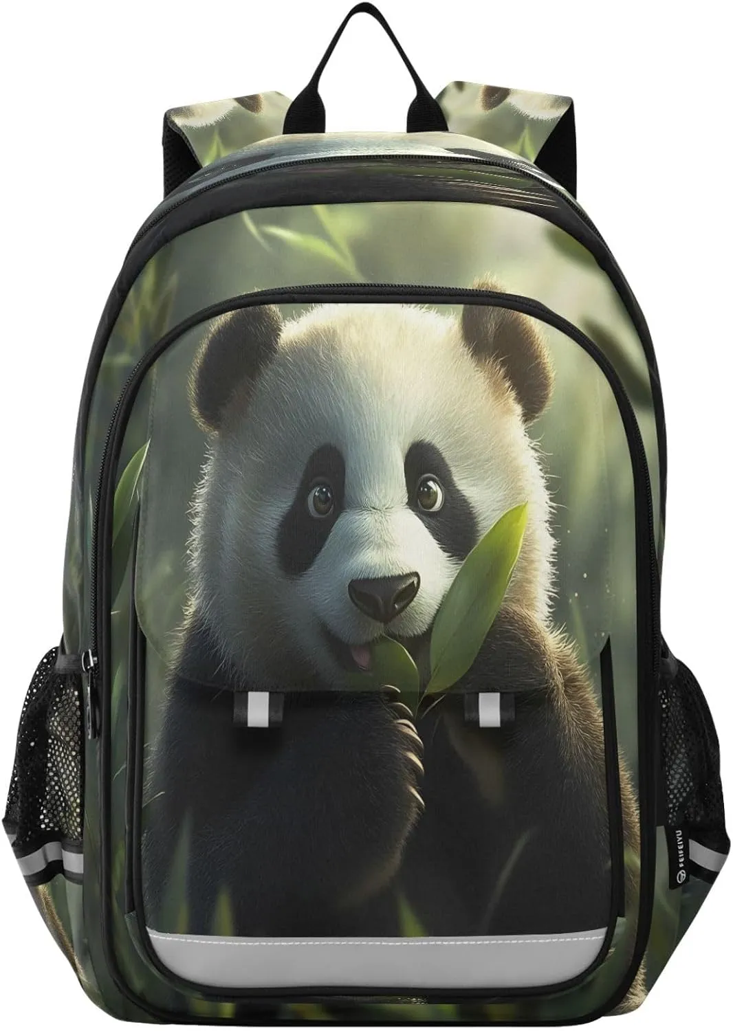 ALAZA Panda Eating Leaves School Backpacks Travel Laptop Bag Kids Bookbag for Girls Boys Teens Women Men