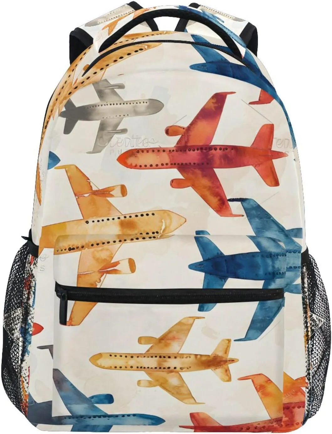 ALAZA Planes Backpacks for Boys Elementary School Bag Airplane Pattern Laptop Bookbag Kids Personalized Travel Daypack 3rd 4th 5th Grade Students Rucksack