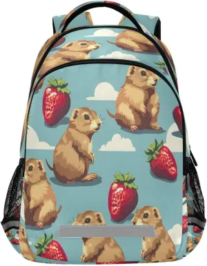 ALAZA Prairie Strawberry Pixel Backpacks Travel Laptop Daypack School Book Bag for Men Women Teens Kids