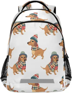 ALAZA Sausage Dog Backpacks Travel Laptop Daypack School Book Bag for Men Women Teens Kids